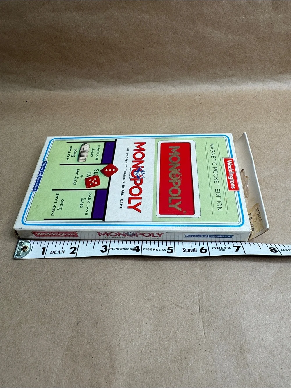 Vintage British Travel Monopoly Magnetic Pocket Edition - Green & Red